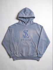 ST LUXE Oversized Washed Hoodie – Slate with matching Logo